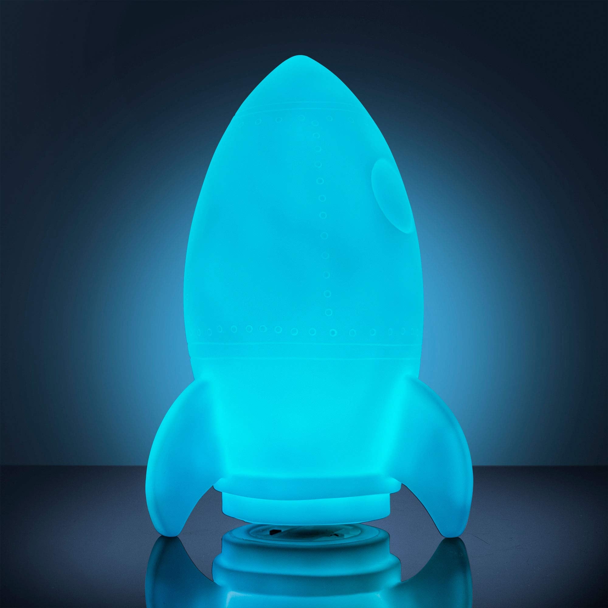Colour Changing Rocket Night Light - White Space Theme Lamp for Night time Lighting