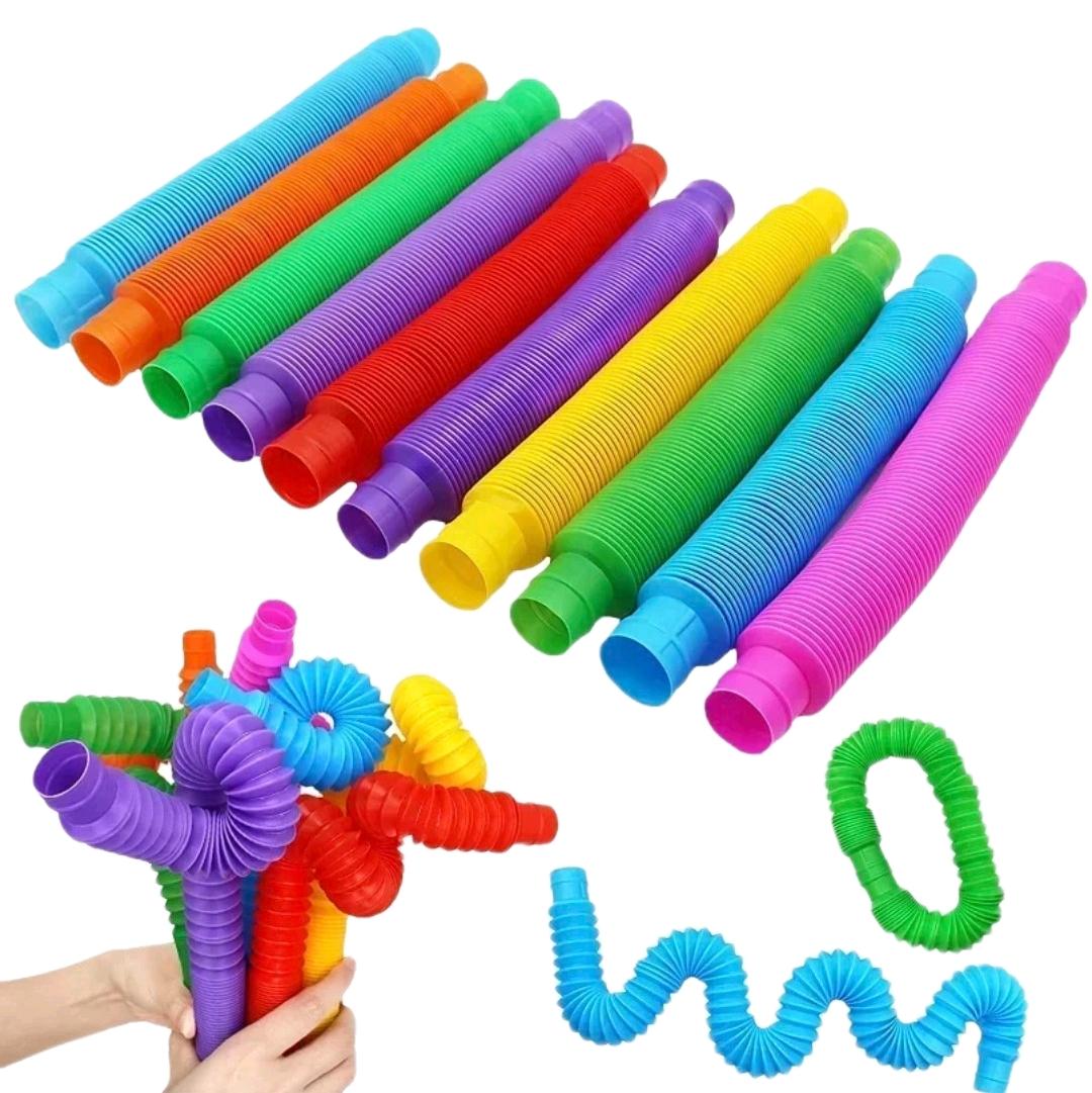 1 PC Colourful Pop Tube Telescopic Fidget Toy