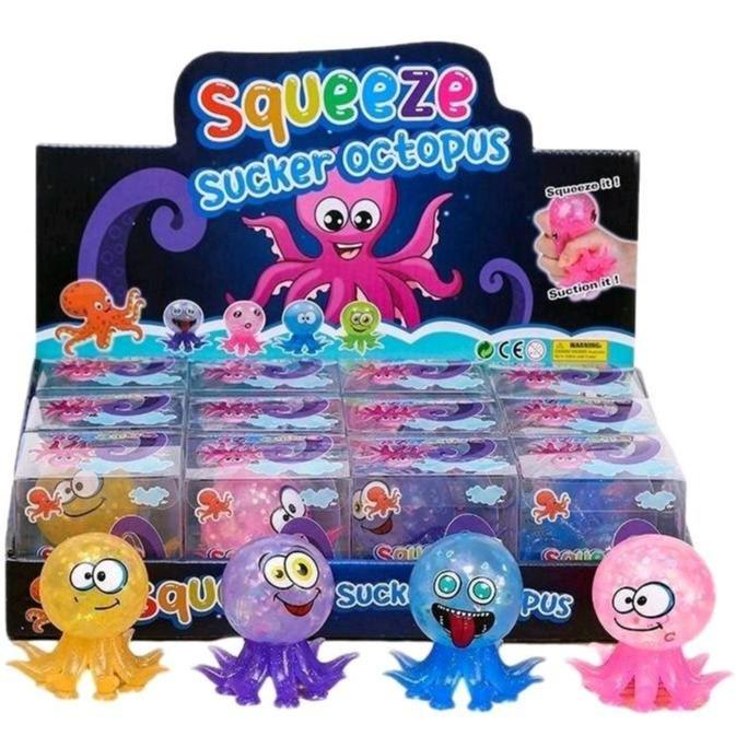 1 PC Squish Sucker Octopus Stress Release