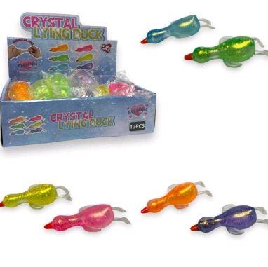 1 PC Sugar Glitter Squishy Lying Duck