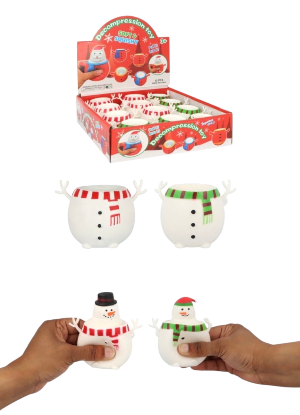 Pop up Surprise Snowman Squishy Toy