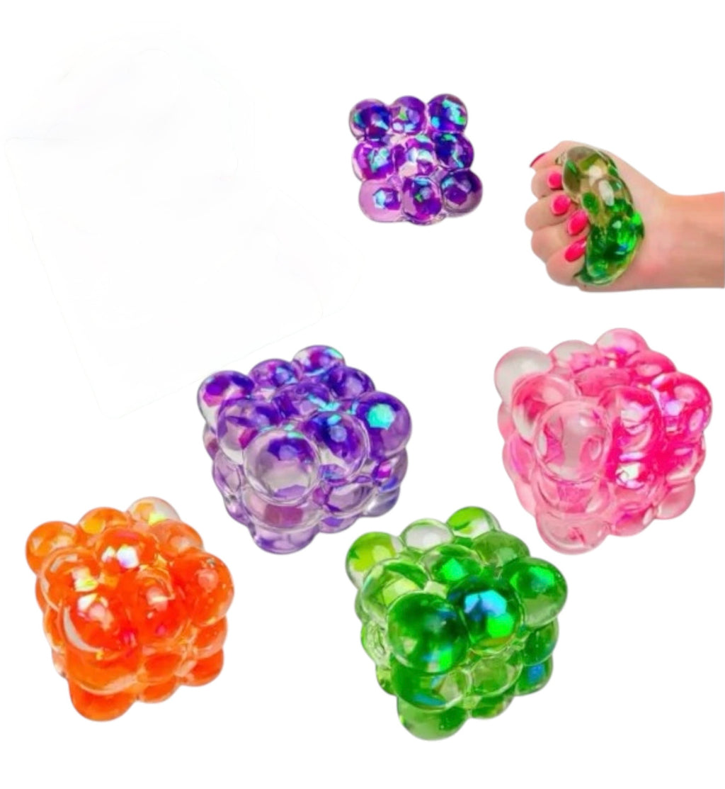 Sequin Bubble Sugar Cube Squishy - Fun Stress Relief