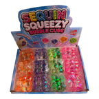 Sequin Bubble Sugar Cube Squishy - Fun Stress Relief