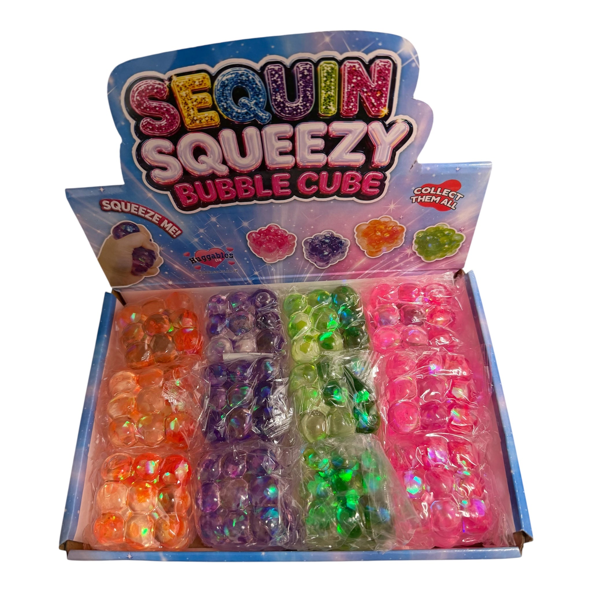 Sequin Bubble Sugar Cube Squishy - Fun Stress Relief