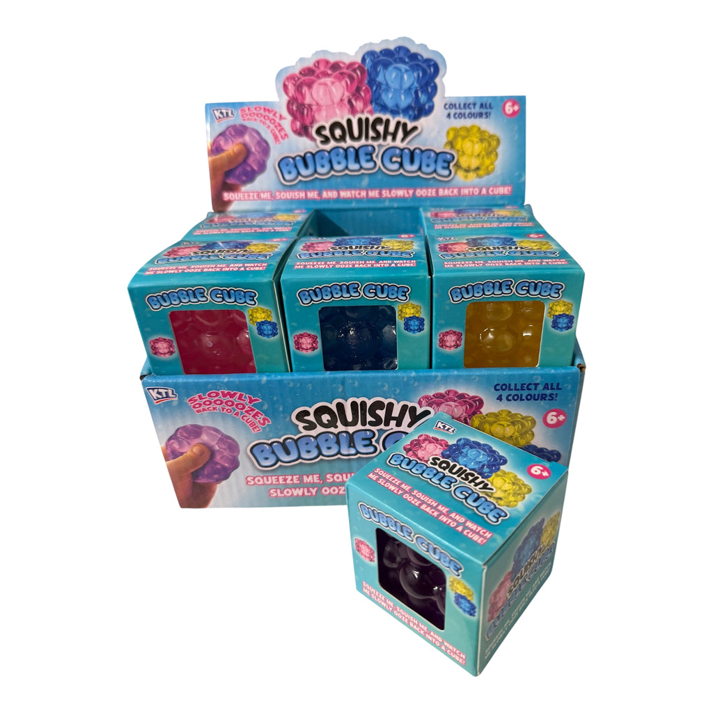 Squishy Bubble Cube Sensory Fidget Toy, 5cm Boxed