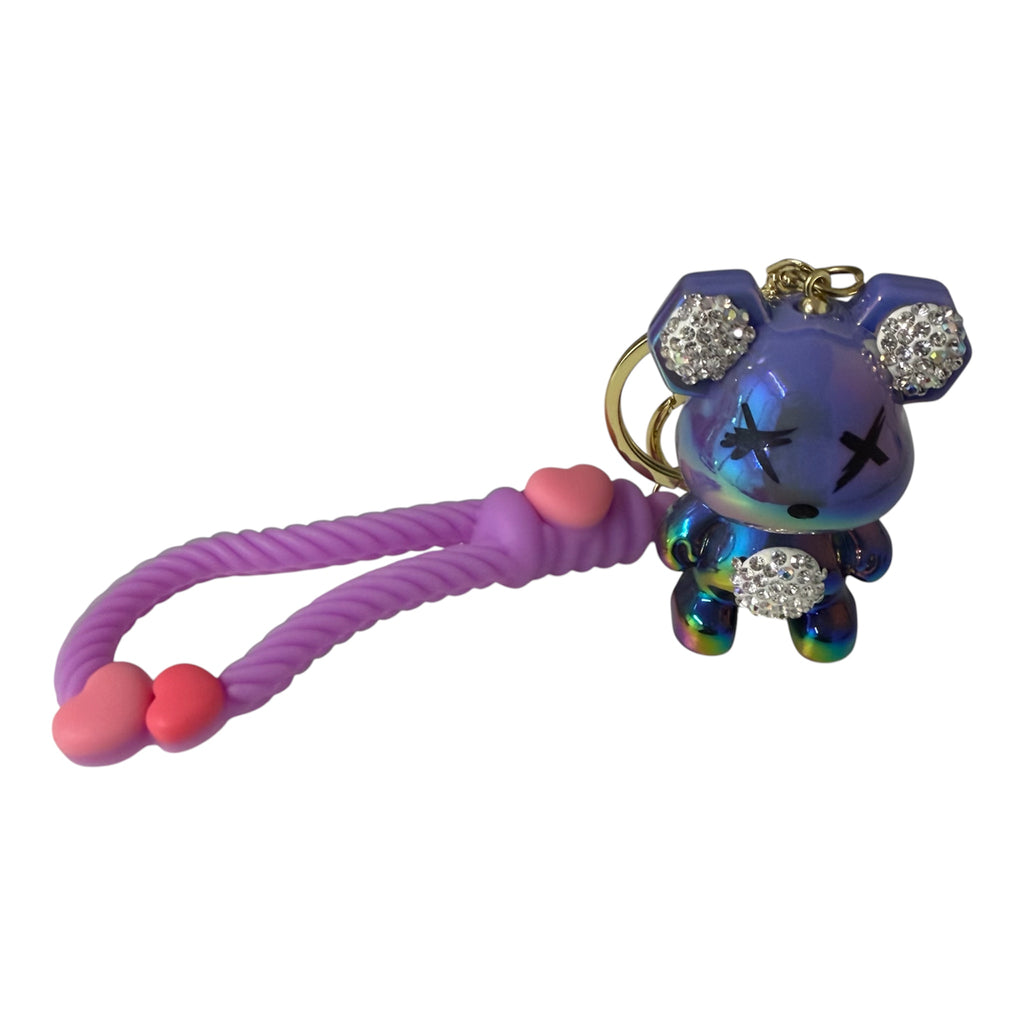Bear With Diamanté snd heart detail Keychain