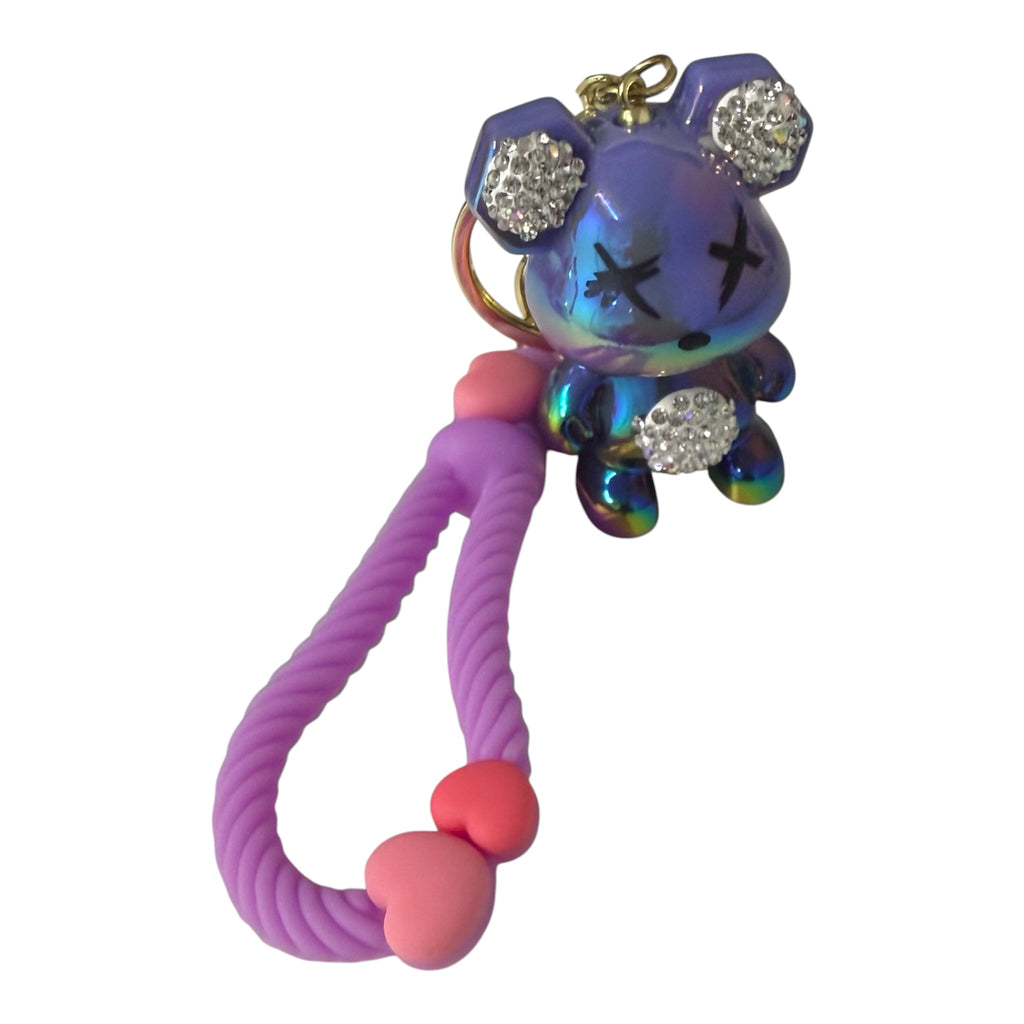 Bear With Diamanté snd heart detail Keychain