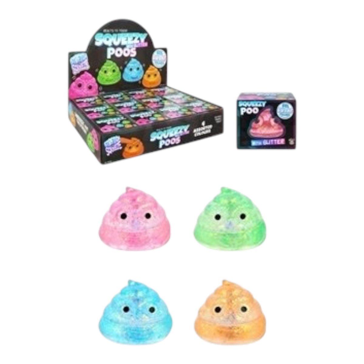 Sparkly Poo Sugar Squishy Sensory Fidget Toy – Glitter Squeeze Toy