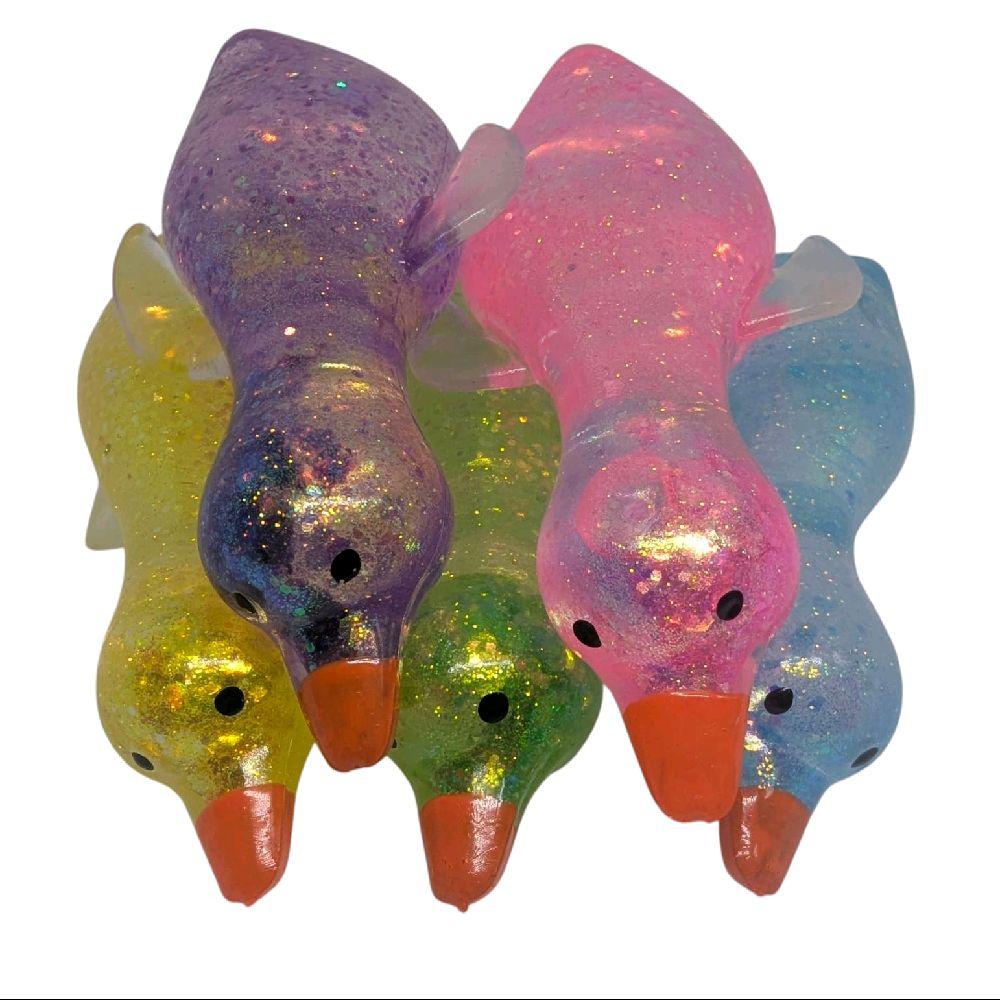 1 PC Sugar Glitter Squishy Lying Duck