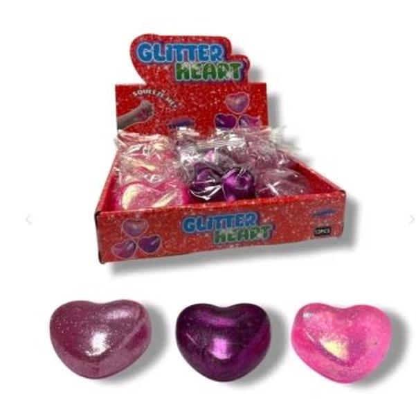 1PC Sugar Glitter Heart Squishy