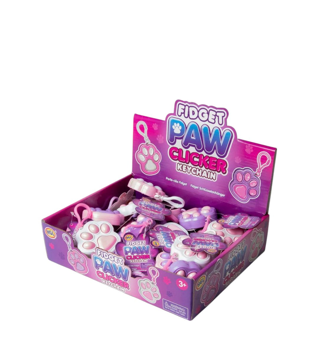 Fidget Cat Paw Clicker Keychain - Perfect for Stress Relief and Fun on the Go