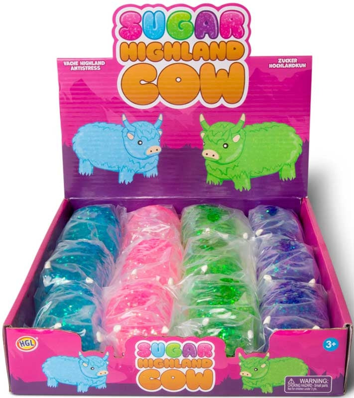 1 PC Highland Cow Glitter Sugar Squishy