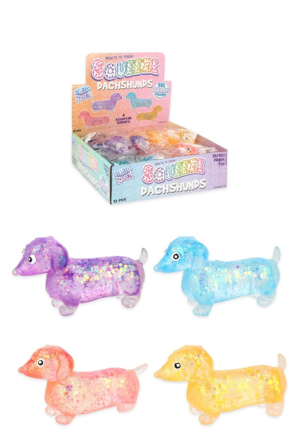 1 PC Sugar Glitter Dachshund Squishy