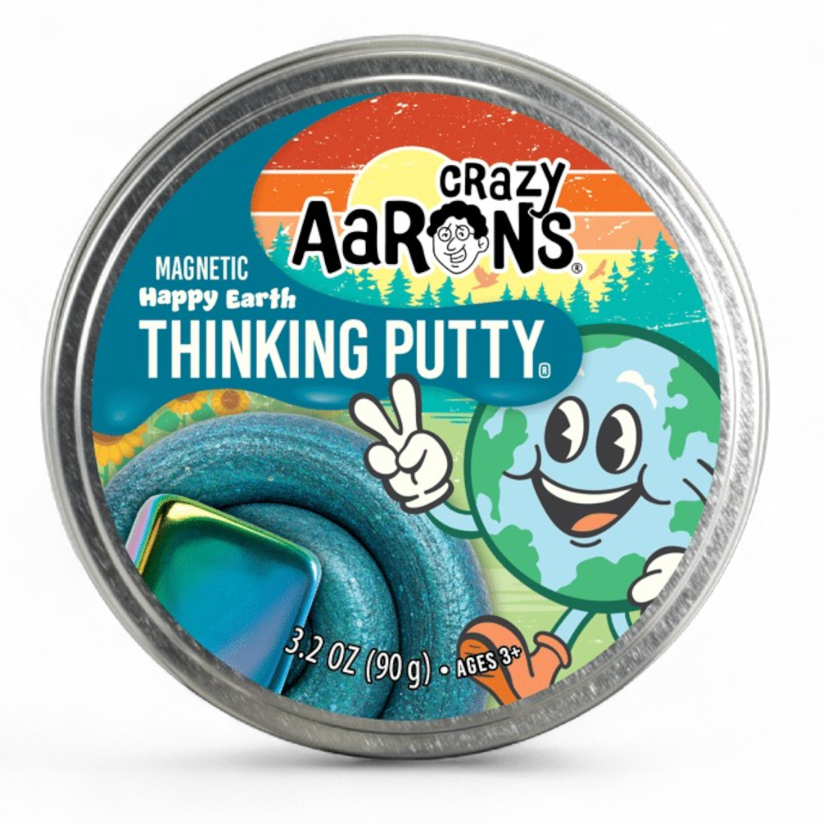 Crazy Aaron's Magnetic Happy Earth Thinking Putty Sparkling Mineral Earth Blue Colour