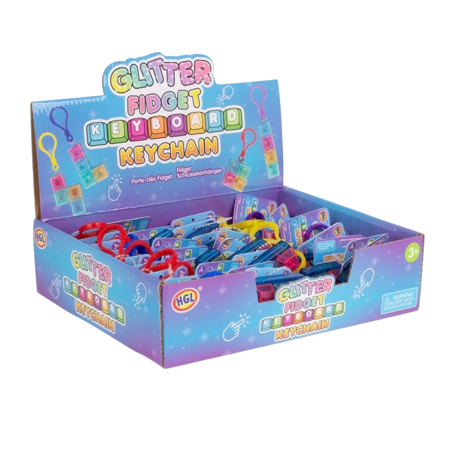 Fidget Glitter Keyboard Keychain
