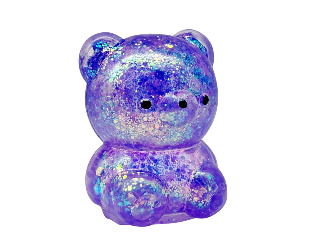 1 PC Sugar Bear Glitter Squishy Fidget - Stress Relief Toy