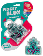 Fidget Blox Stress Relief Toys - Squeeze Me Push & Smash Glitter Design for Touch Vision Sound Sensory Fun