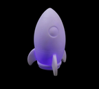 Colour Changing Rocket Night Light - White Space Theme Lamp for Night time Lighting