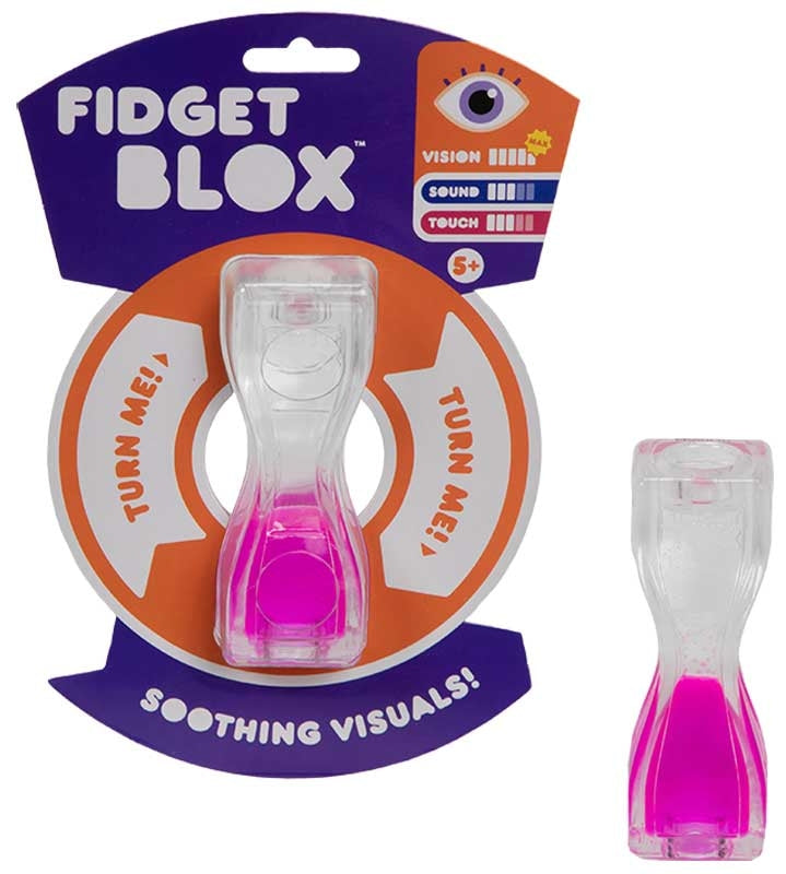 Fidget Blox Squeeze and Squish - Pink or Blue Sensory Fidget Toy with Soothing Visuals, Sound & Touch Effects Age 5+