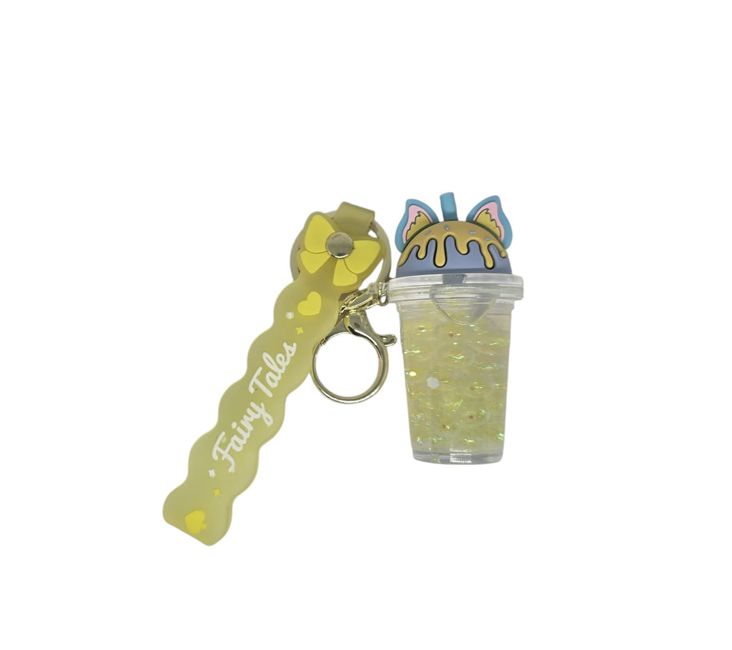 1PC Liquid motion Boba Tea Sensory Keychain for Stress Relief