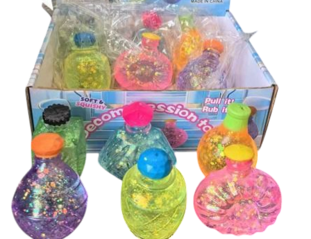 1 PC Sugar Perfume Bottle Glitter Squishy Fidget Toy for Stress Relief