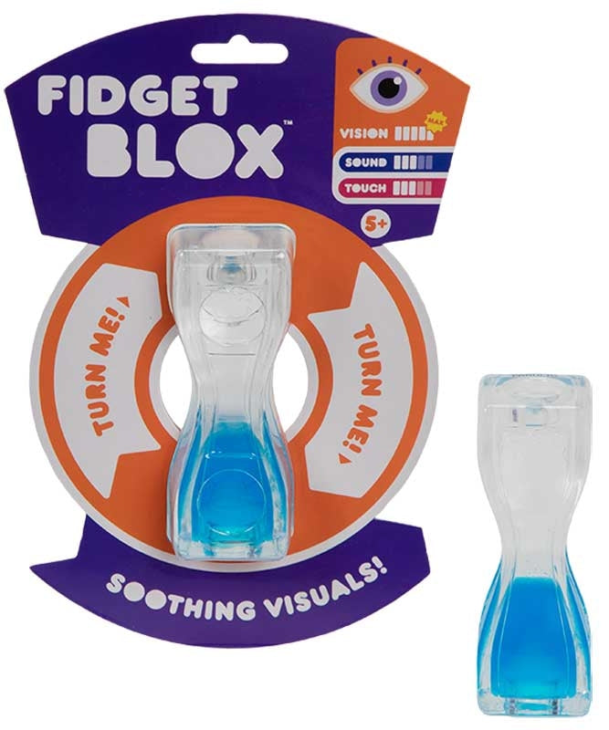 Fidget Blox Squeeze and Squish - Pink or Blue Sensory Fidget Toy with Soothing Visuals, Sound & Touch Effects Age 5+