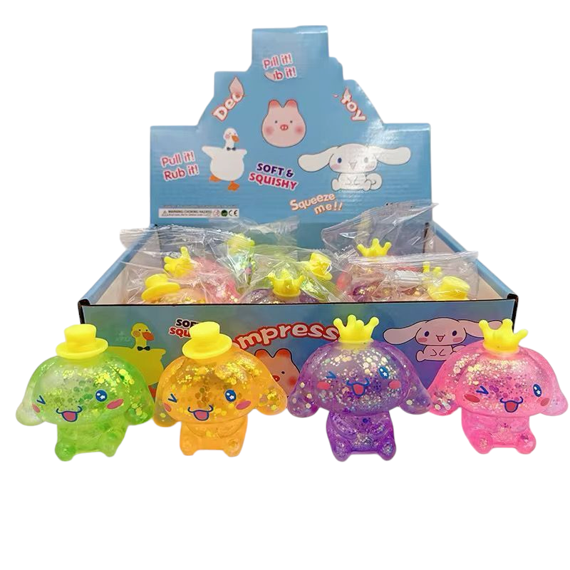 1 PC Sugar Squishy Glitter Puppy Fidget Toy for Stress Relief